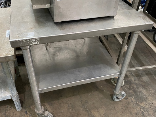 30" x 30" Stainless Steel Rolling Cart with undershelf