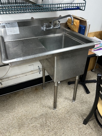 (1) Compartment S/S Pot  Sink with Drain Board