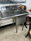 (1) Compartment S/S Pot  Sink with Drain Board