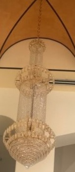 6 ft Ornate Crystal Chandeliers   with three Drop String  Crystal sections