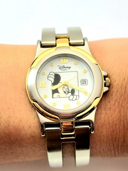 Disney Mickey Mouse ST. Steel Womens Watch with Box
