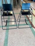 (2) Black Metal High Chairs