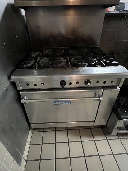 Imperial (6) Burner Stove With Oven And Overshelf