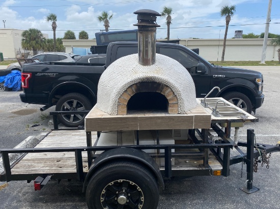 Wood Fired Pizza Concession Trailer. This Unit Is Built On A Heavy Duty Single Action Trailer And Fe