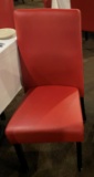 Red Leather High Back Parsons Style Dining Room Chairs. These Chairs although Elegant Dining Chairs