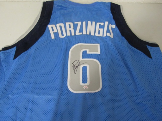 Kristaps Porzingis of the Dallas Mavericks signed autographed basketball jersey PAAS COA 026