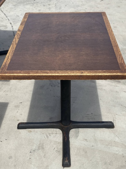 36" by 24" Heavy Wood Top Table W/ Base - Restaurant Seating