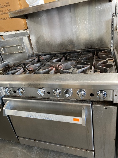 Six Burner Range With Stainless Steel Front and Oven