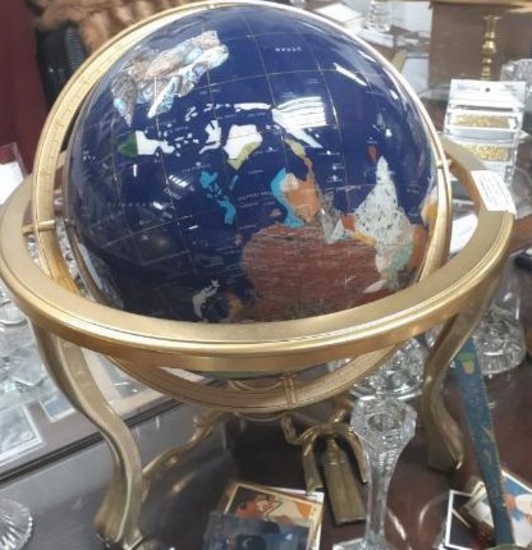 Semi Precious Stone Globe - 17 inches