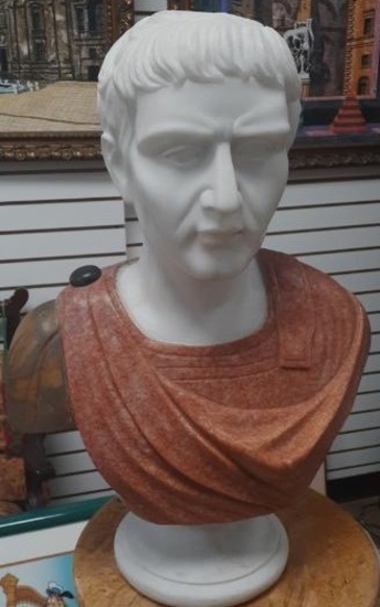 Marble Bust- Roman Man-  24 inches