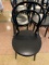 Black Wood Ice Cream Parlor Chairs with Black Vinyl Cushion