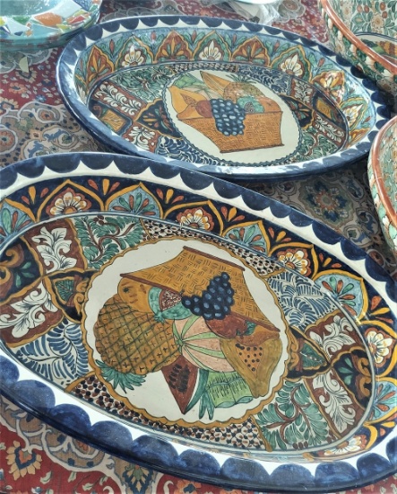 Ceramic Hand Painted Serving Trays