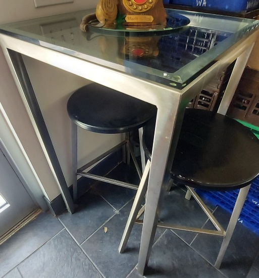 42" Glass Top High Table
