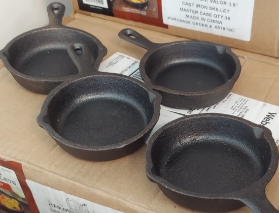 Case Of Mini 3Â¹/Â²"R Skillets. 12 Per Case