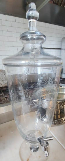 Glass Beverage Dispenser. Like New