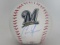 Christian Yelich of the Milwaukee Brewers signed autographed logo baseball PAAS COA 137