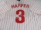 Bryce Harper of the Philadelphia Phillies signed autographed baseball jersey PAAS COA 157