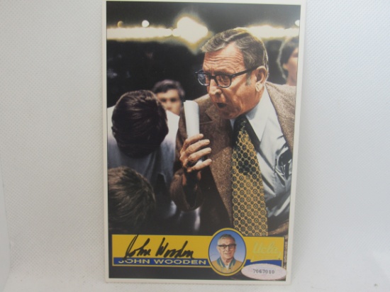 John Wooden UCLA signed autographed basketball card Tri Star COA 010