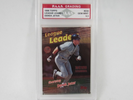 Derek Jeter Yankees 1995 Topps League Leader #230 graded PAAS Gem Mint 9.5