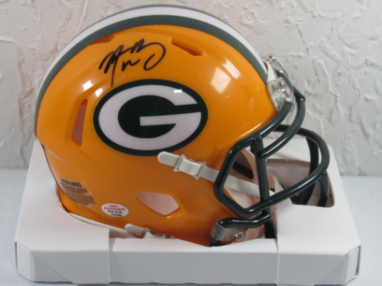 Aaron Rodgers of the Green Bay Packers signed autographed mini helmet PAAS COA 749