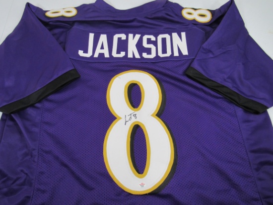 Lamar Jackson of the Baltimore Ravens signed autographed football jersey PAAS COA 374