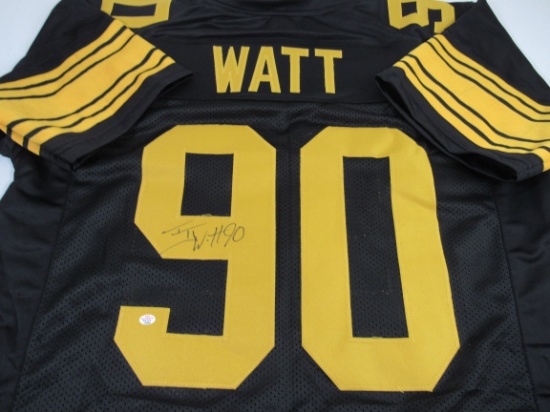 TJ Watt of the Pittsburgh Steelers signed autographed football jersey PAAS COA 390