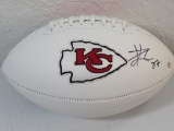 Travis Kelce of the KC Chiefs signed autographed logo football PAAS COA 060