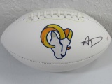 Aaron Donald of the LA Rams signed autographed logo football PAAS COA 622