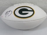 Aaron Rodgers of the Green Bay Packers signed autographed logo football PAAS COA 121