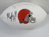 Myles Garrett of the Cleveland Browns signed autographed logo football PAAS COA 012