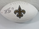 Drew Brees of the New Orleans Saints signed autographed logo football PAAS COA 582