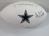 Dak Prescott of the Dallas Cowboys signed autographed logo football PAAS COA 411