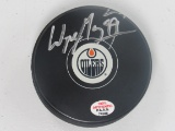 Wayne Gretzky of the Edmonton Oilers signed autographed hockey puck PAAS COA 588