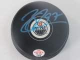 Conner McDavid of the Edmonton Oilers signed autographed hockey puck PAAS COA 706