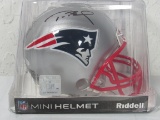 Tom Brady of the New England Patriots signed autographed mini helmet Mounted Memories COA
