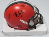 Baker Mayfield of the Cleveland Browns signed autographed mini helmet PAAS COA 414