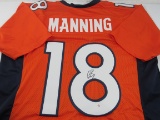 Peyton Manning of the Denver Broncos signed autographed football jersey PAAS COA 436