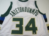 Giannis Antetokounmpo of the Milwaukee Bucks signed autographed basketball jersey PAAS COA 571