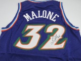 Karl Malone of the Utah Jazz signed autographed basketball jersey PAAS COA 665