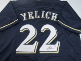 Christian Yelich of the Milwaukee Brewers signed autographed baseball jersey PAAS COA 306