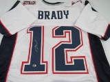 Tom Brady of the New England Patriots signed autographed football jersey ATL COA 395
