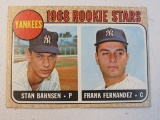 Stan Bahnsen Frank Fernandez NY Yankees 1968 Topps Rookie #214