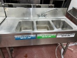 (3) Compartment Bar Wash-out Sink