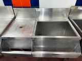 Ice Bin With Built In Cold Plate, Drain Board And Speed Rail