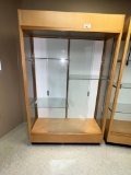 Illuminated Lockable Oak Trophy Case