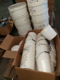 Pallet of plastic buckets and lids