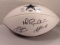 Emmitt Smith Troy Aikman Michael Irvin of the Cowboys signed logo football GTSM Player Authentic Hol