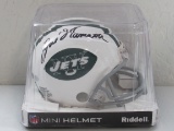 Joe Namath of the NY Jets signed autographed mini football helmet Steiner COA