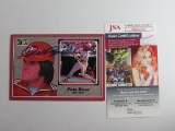 Pete Rose of the Philadelphia Phillies signed autographed jumbo baseball card JSA COA 339