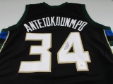 Giannis Antetokounmpo of the Milwaukee Bucks signed autographed basketball jersey JSA COA 713